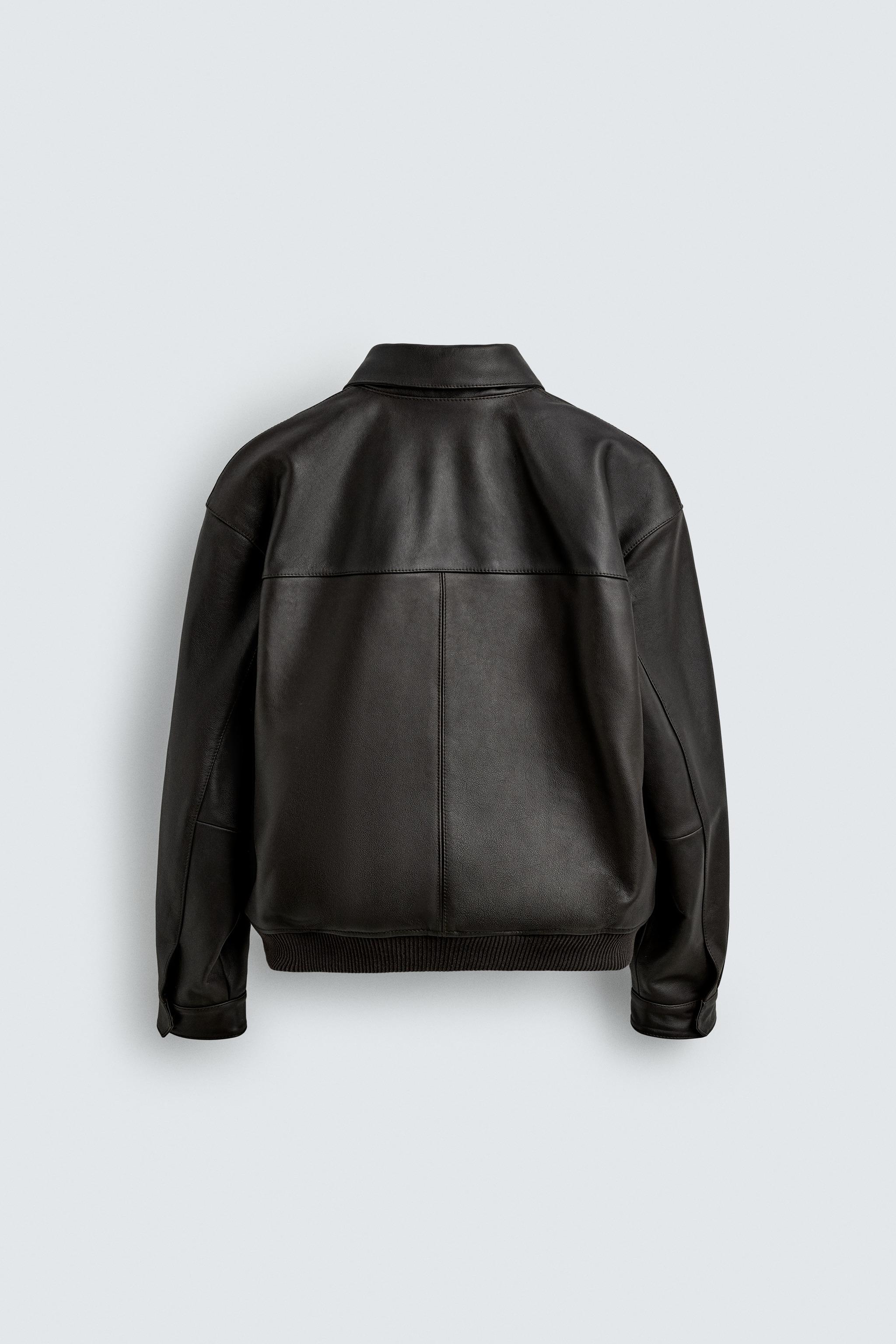 AARON LEVINE X ZARA LEATHER BOMBER JACKET